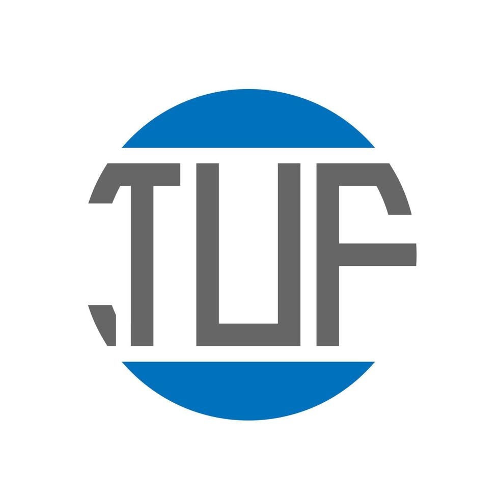 création de logo de lettre tuf sur fond blanc. concept de logo de cercle d'initiales créatives de tuf. conception de lettre de tuf. vecteur