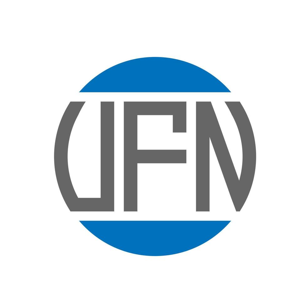 création de logo de lettre ufn sur fond blanc. concept de logo de cercle d'initiales créatives ufn. conception de lettre ufn. vecteur