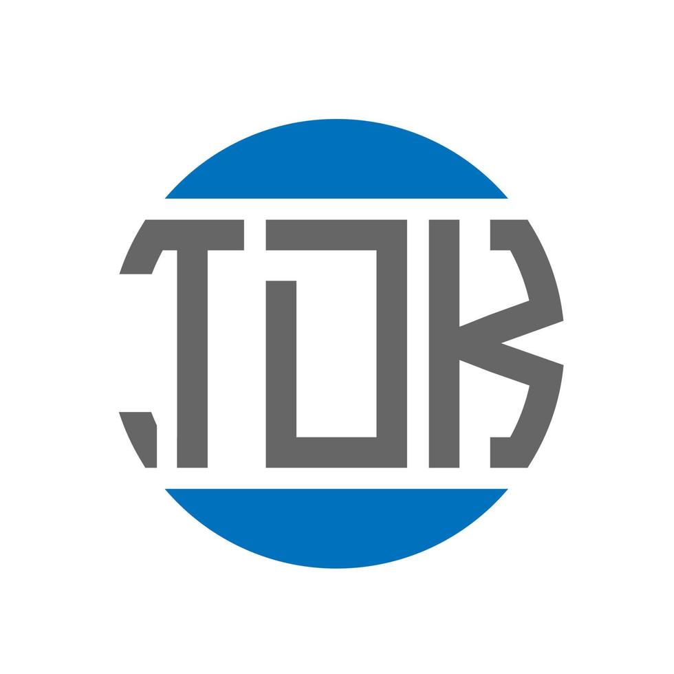 création de logo de lettre tdk sur fond blanc. concept de logo de cercle d'initiales créatives tdk. conception de lettre tdk. vecteur