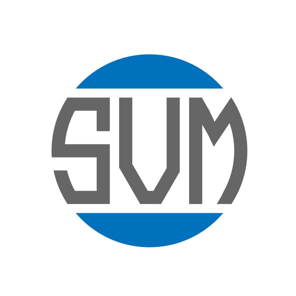 création de logo de lettre svm sur fond blanc. concept de logo de cercle d'initiales créatives svm. conception de lettre svm. vecteur