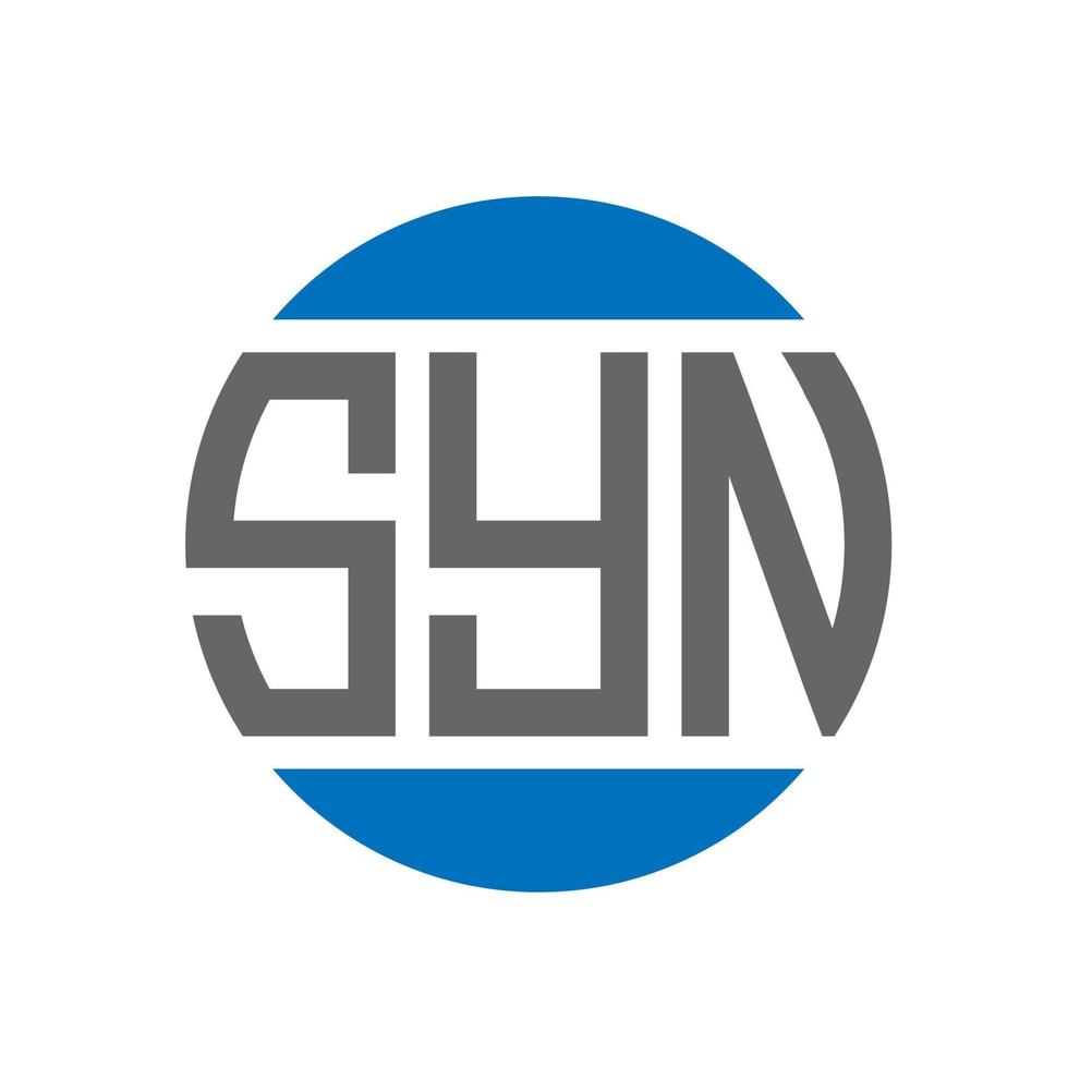 création de logo de lettre syn sur fond blanc. concept de logo de cercle d'initiales créatives syn. conception de lettre syn. vecteur