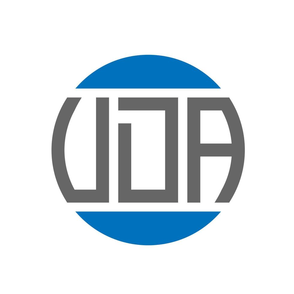 création de logo de lettre uda sur fond blanc. concept de logo de cercle d'initiales créatives uda. conception de lettre uda. vecteur