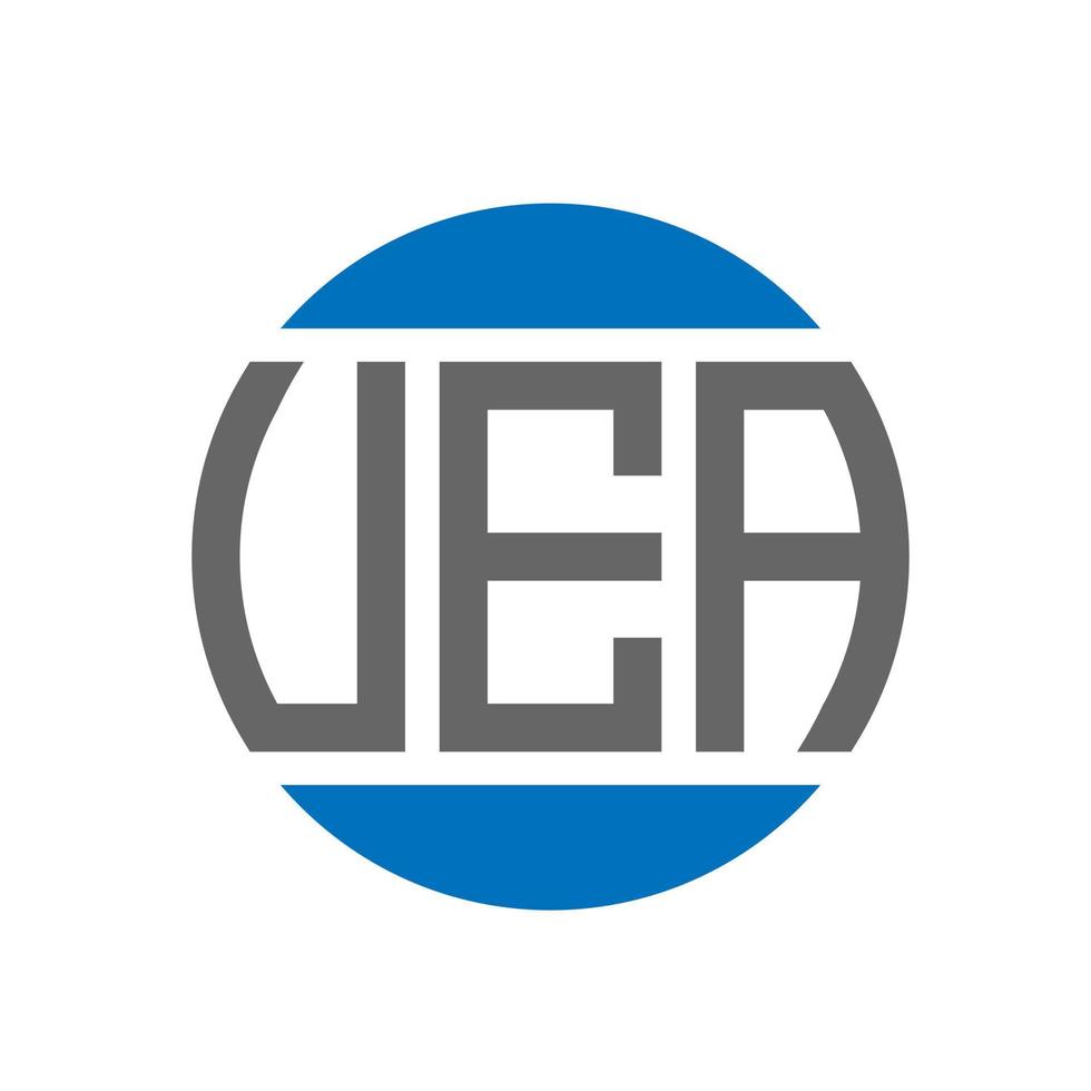 création de logo de lettre uea sur fond blanc. concept de logo de cercle d'initiales créatives uea. conception de lettre uea. vecteur