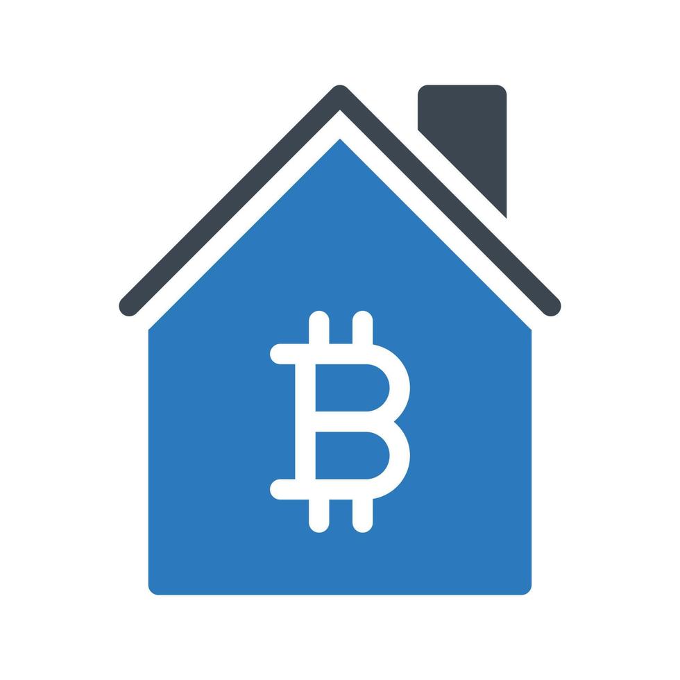 illustration vectorielle de bitcoin house sur fond.symboles de qualité premium.icônes vectorielles pour le concept et la conception graphique. vecteur