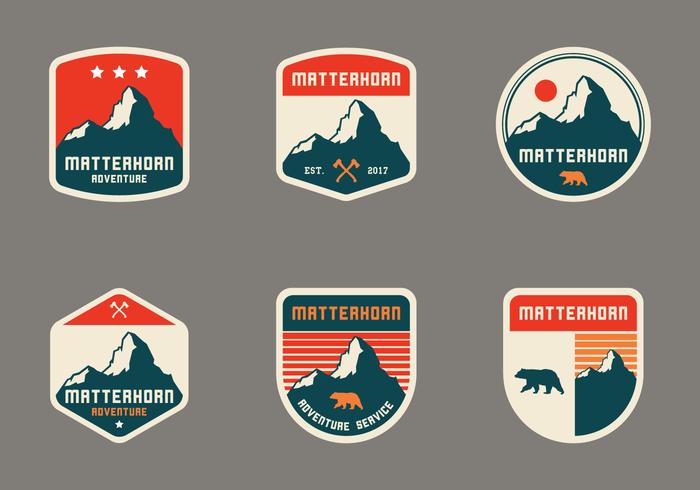 Insigne vintage Matterhorn vecteur