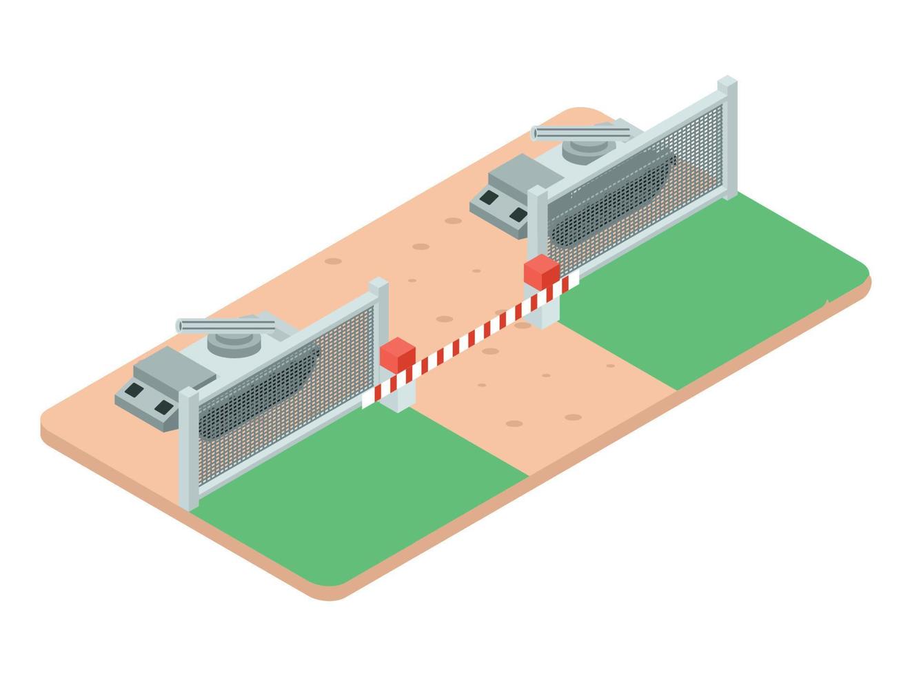 Bâtiment de fort militaire isométrique 3d. illustration isométrique vectorielle adaptée aux diagrammes, infographies et autres éléments graphiques vecteur