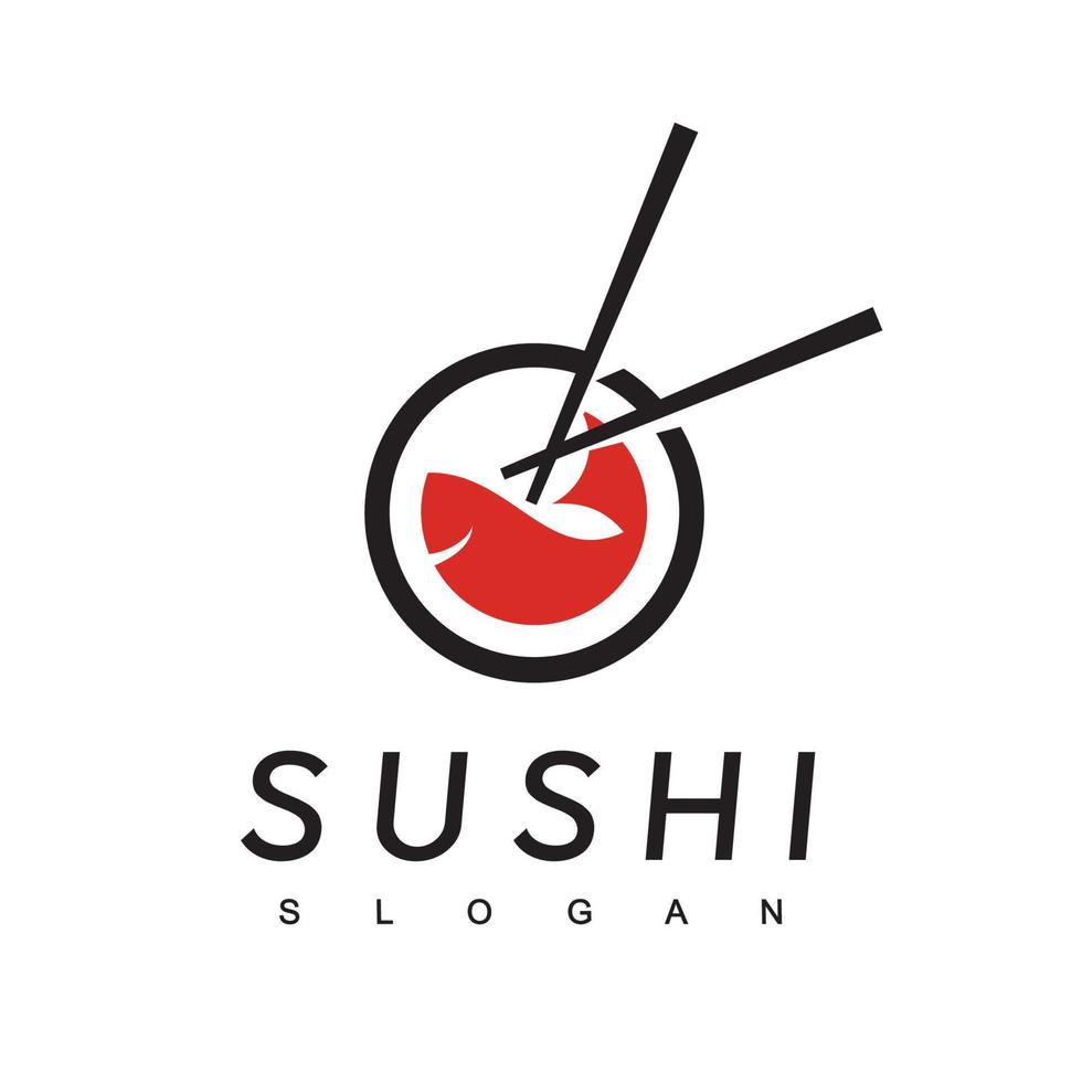 modèle de conception de logo de sushi, icône de la cuisine japonaise vecteur