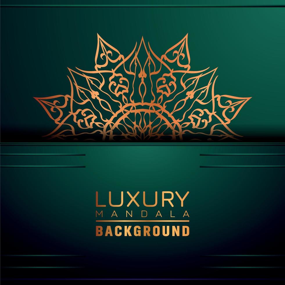 fond de logo de luxe mandala ornemental, style arabesque. vecteur