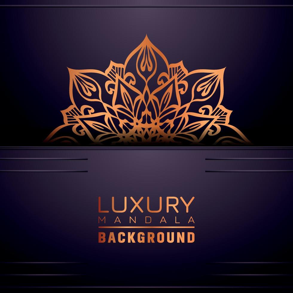 fond de logo de luxe mandala ornemental, style arabesque. vecteur