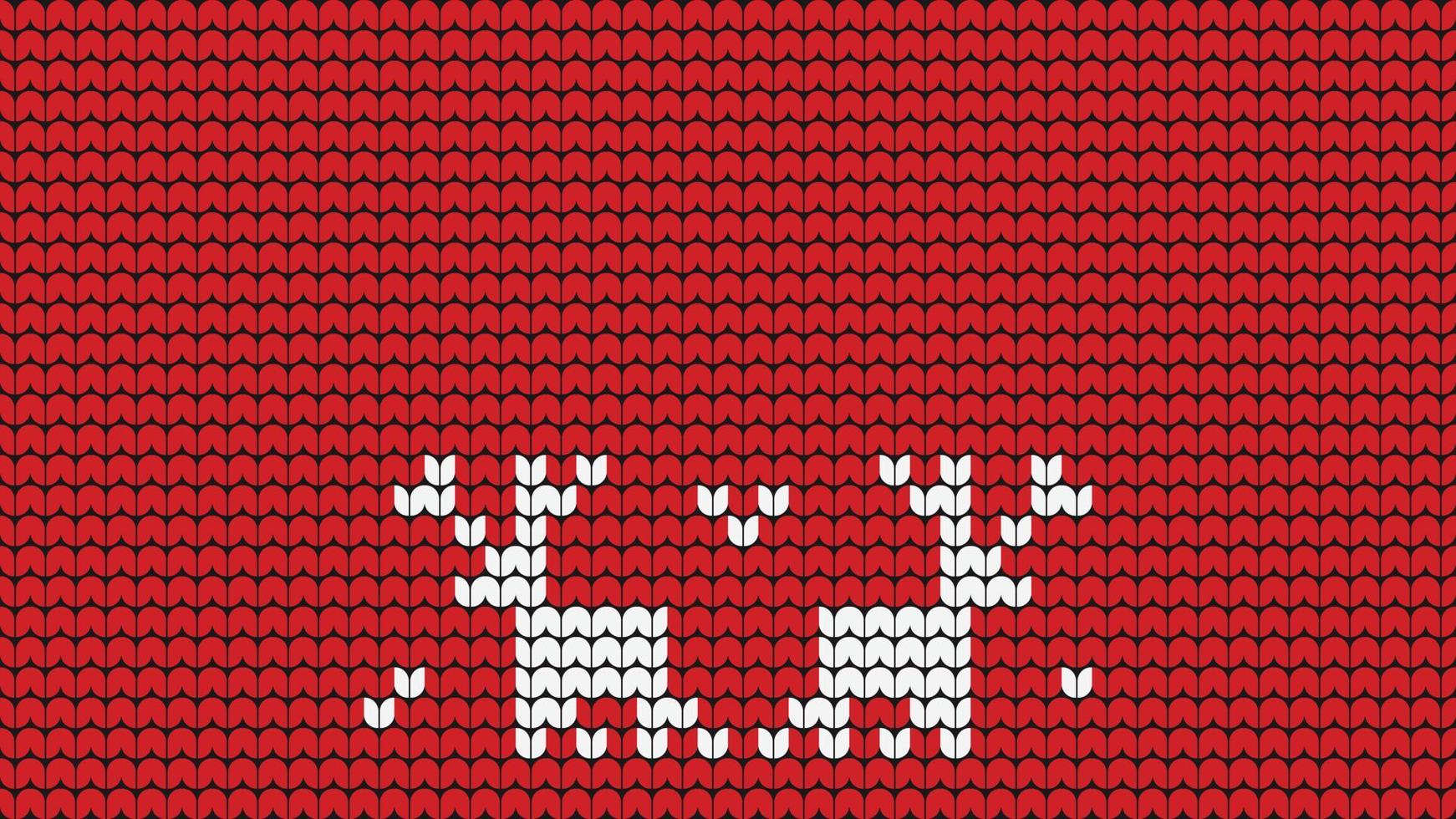 Plusieurs cerfs à tricoter une bordure transparente sur fond rouge, un motif ethnique à tricoter border joyeux noël et joyeux jours d'hiver poste vectoriel