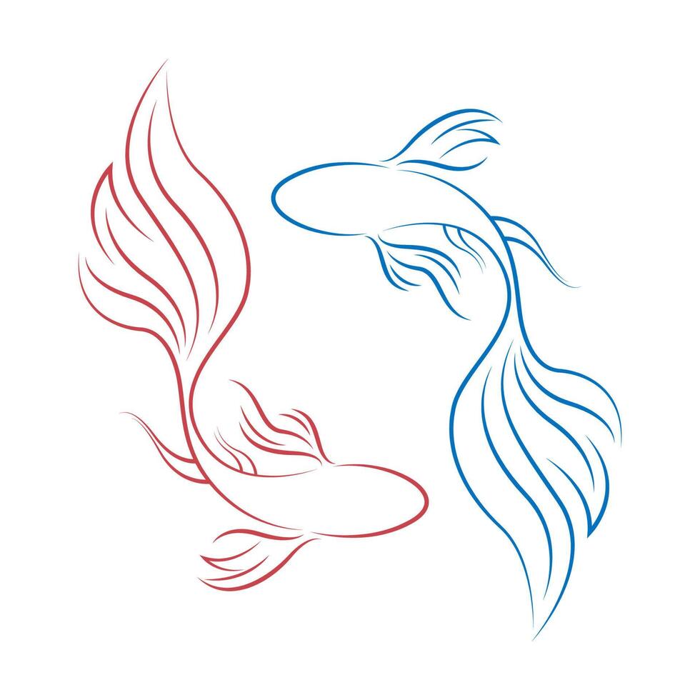 création de logo icône poisson rouge vecteur