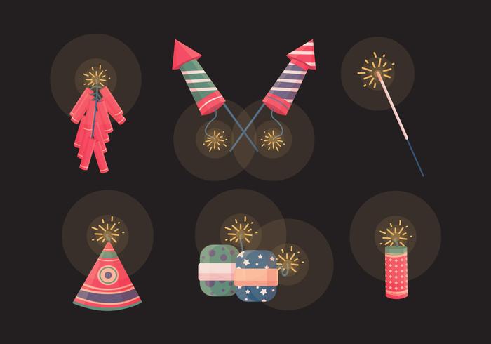 Collection Diwali Crackers Vector