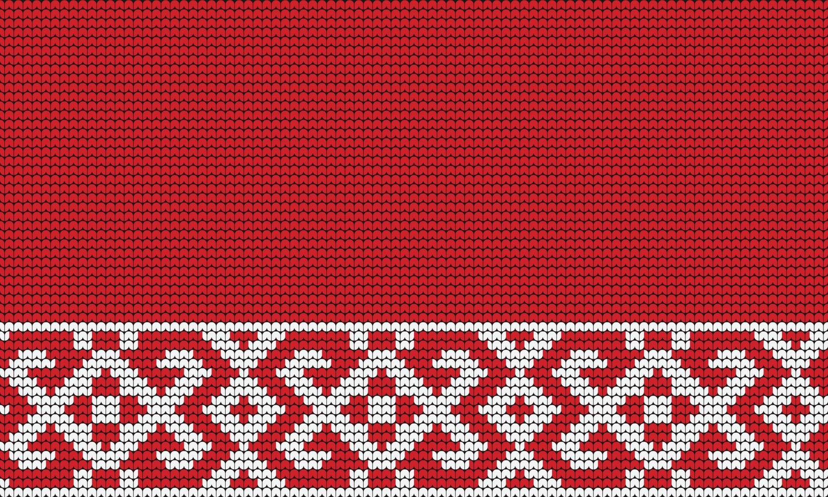 bordure de motif sans couture à tricoter sur fond rouge, bordure à motif ethnique à tricoter joyeux noël et joyeux jours d'hiver poste vectoriel