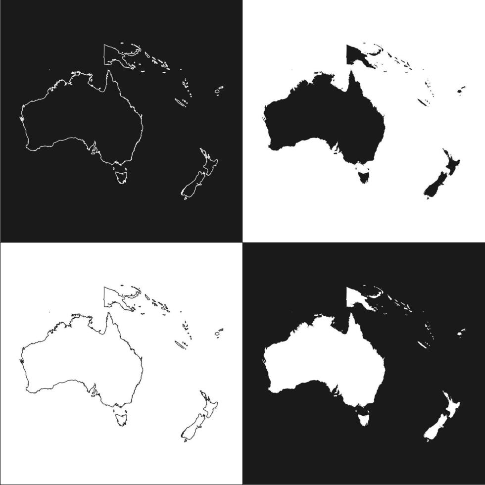 ensemble de cartes d'australie et d'océanie. vecteur