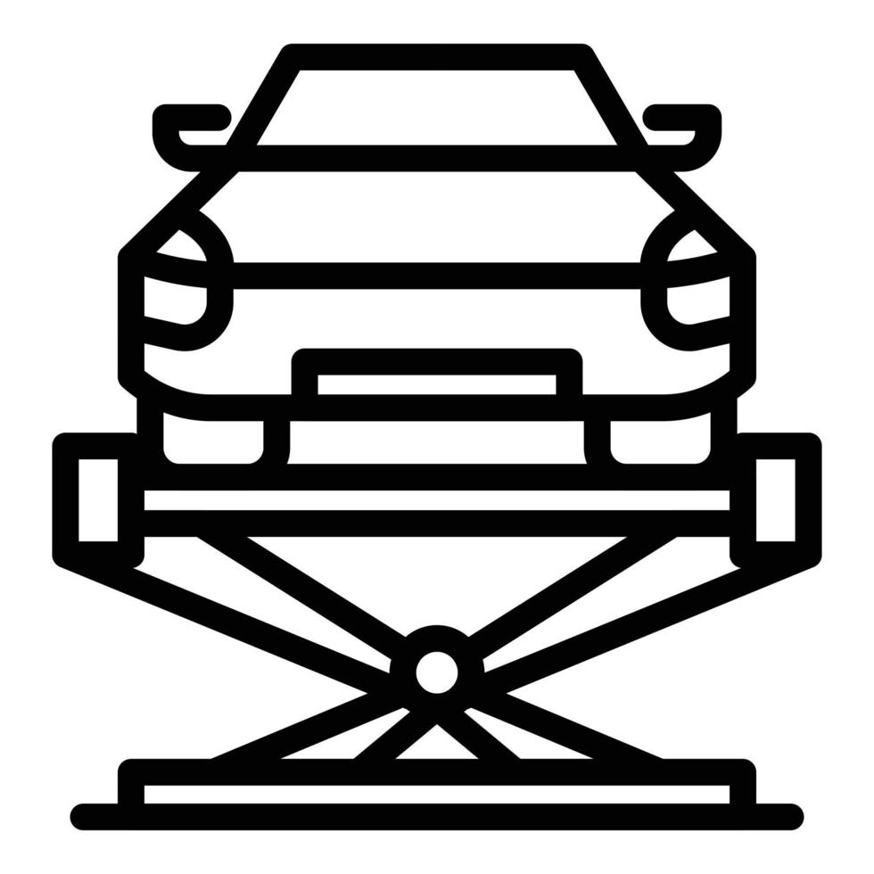 icône fixe d'ascenseur de voiture, style de contour vecteur