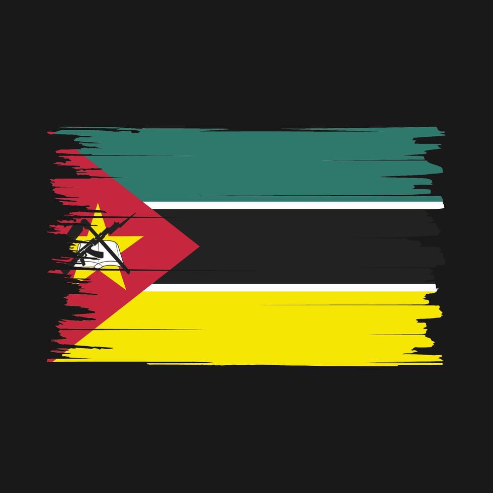 vecteur de brosse drapeau mozambique