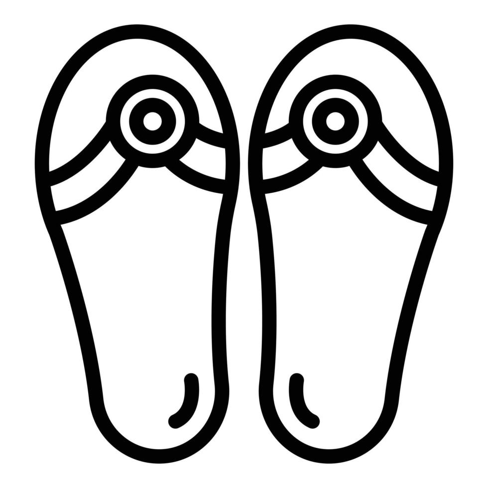 icône de sandales vue de dessus, style de contour vecteur