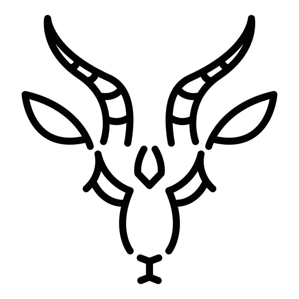 icône de gazelle de corne, style de contour vecteur