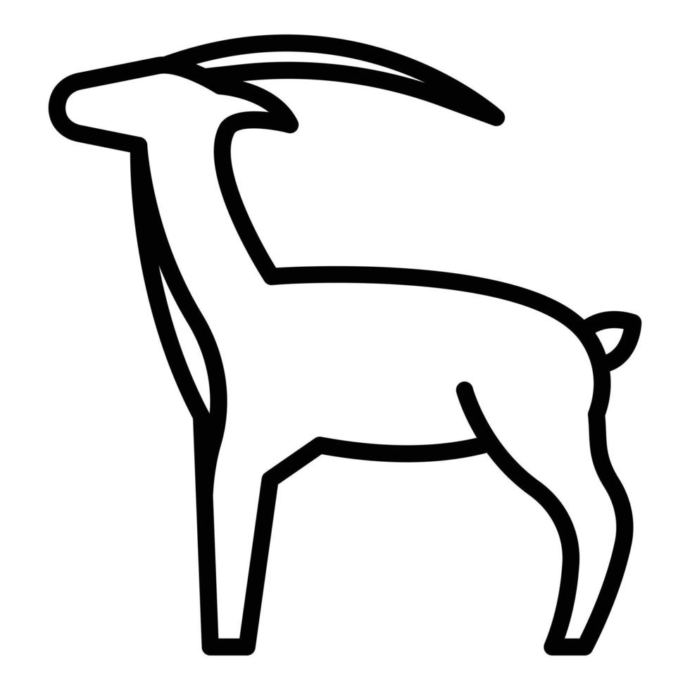 icône de gazelle de la nature, style de contour vecteur