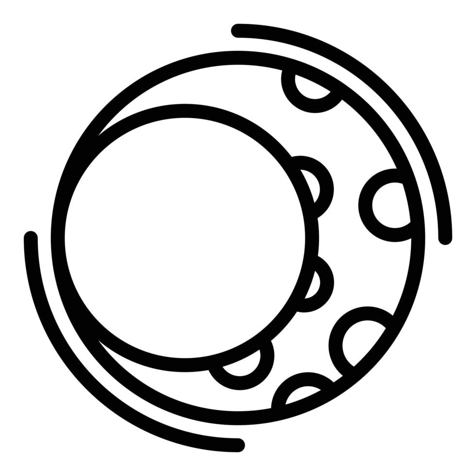 icône culte de la lune, style de contour vecteur