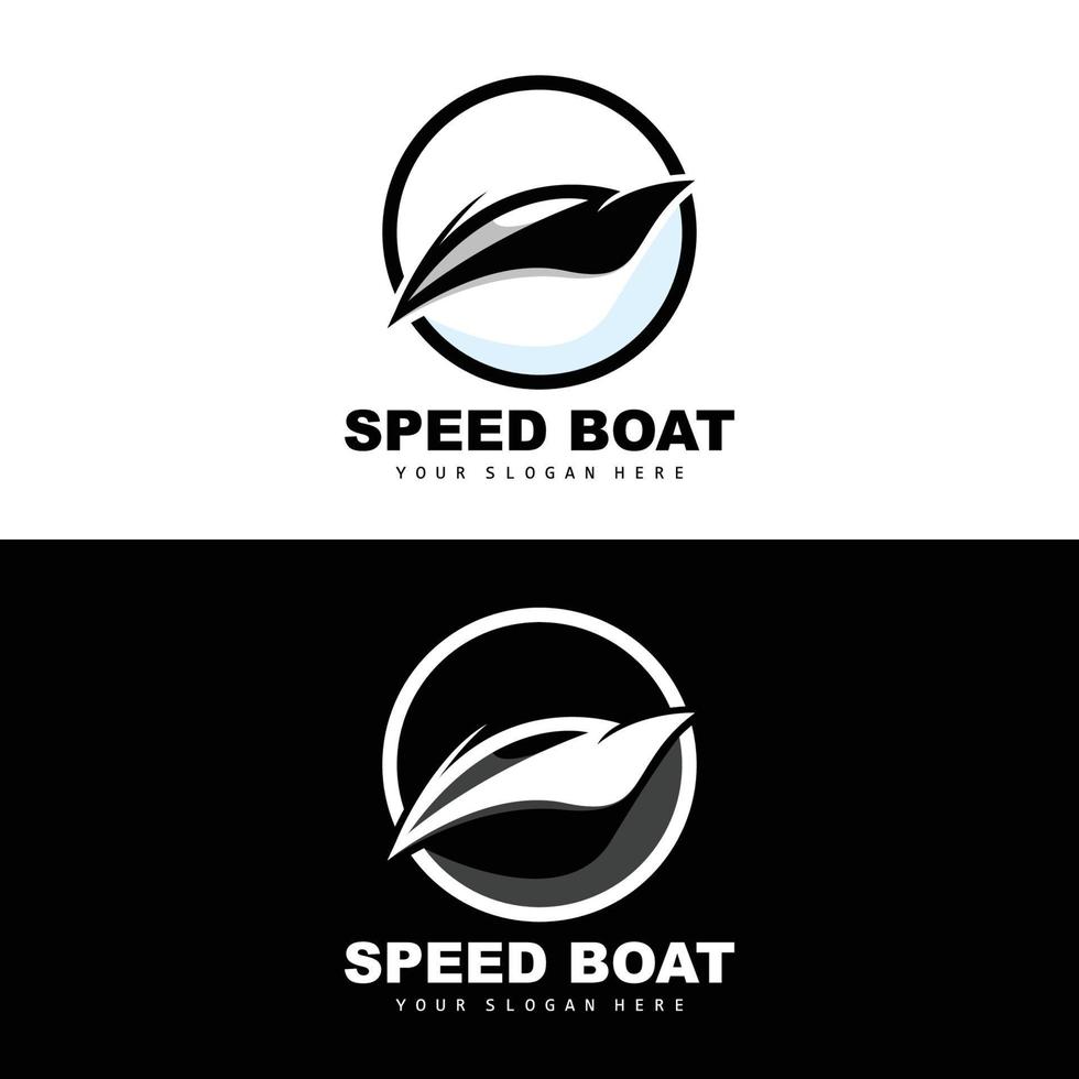 logo de bateau de vitesse, vecteur de navire de charge rapide, voilier, conception pour l'entreprise de fabrication de navires, navigation par voie navigable, véhicules marins, transport