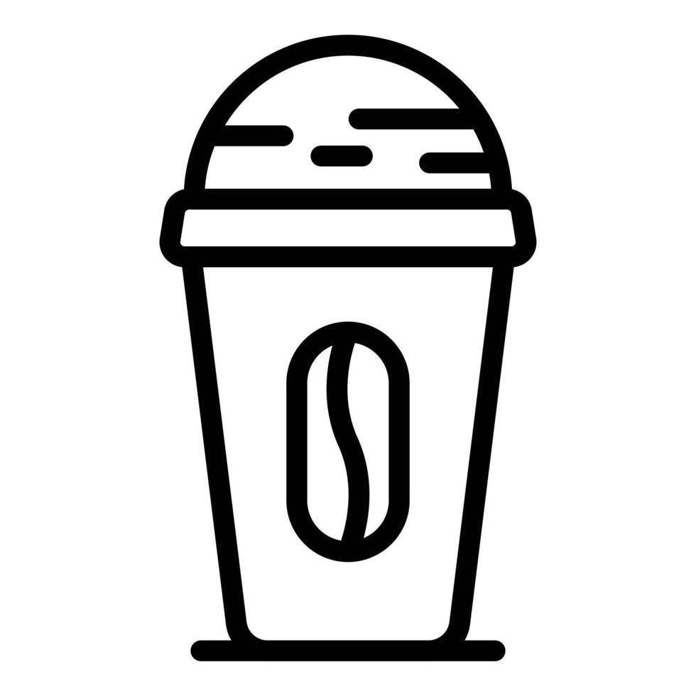 icône de tasse de grain de café, style de contour vecteur