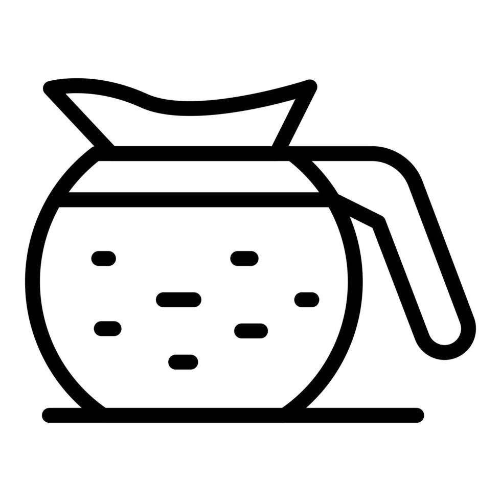 icône de pot de verre de café chaud, style de contour vecteur
