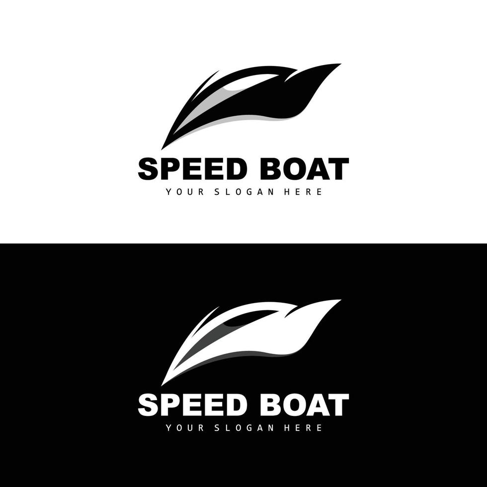 logo de bateau de vitesse, vecteur de navire de charge rapide, voilier, conception pour l'entreprise de fabrication de navires, navigation par voie navigable, véhicules marins, transport