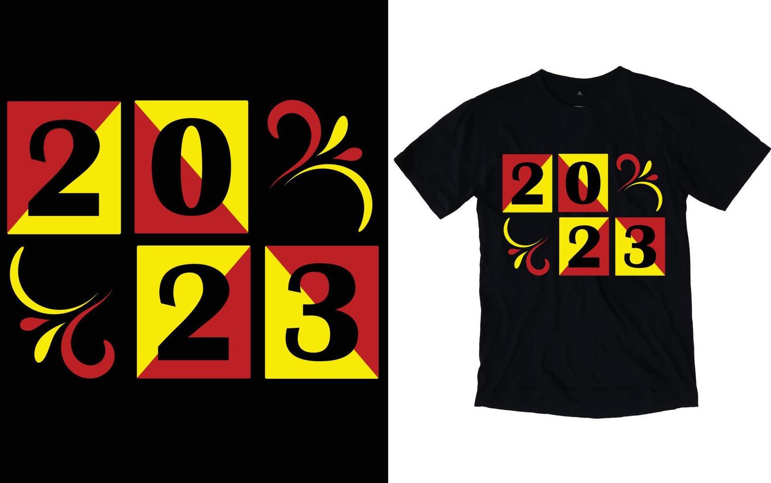 bonne année typographie t-shirts vecteur