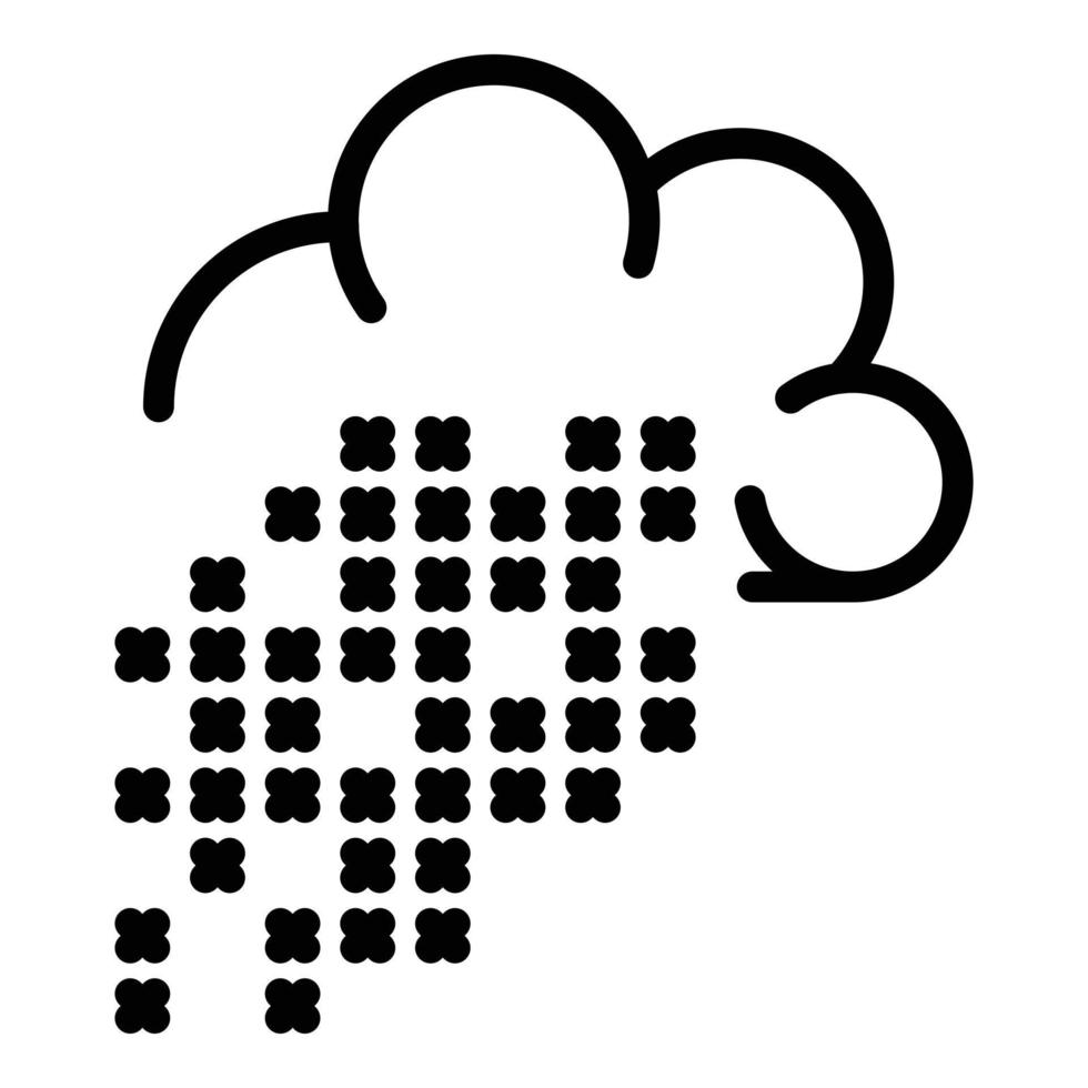 icône de nuage numérique, style de contour vecteur