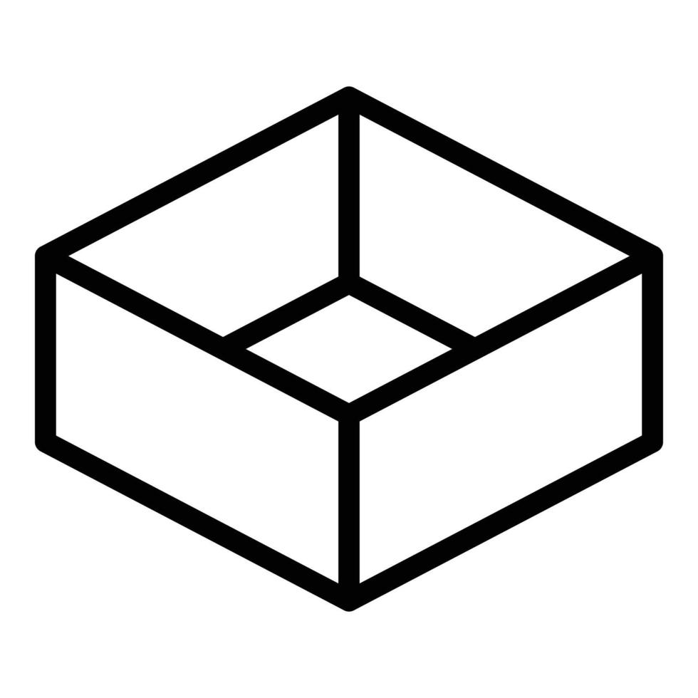 icône de boîte de colis, style de contour vecteur