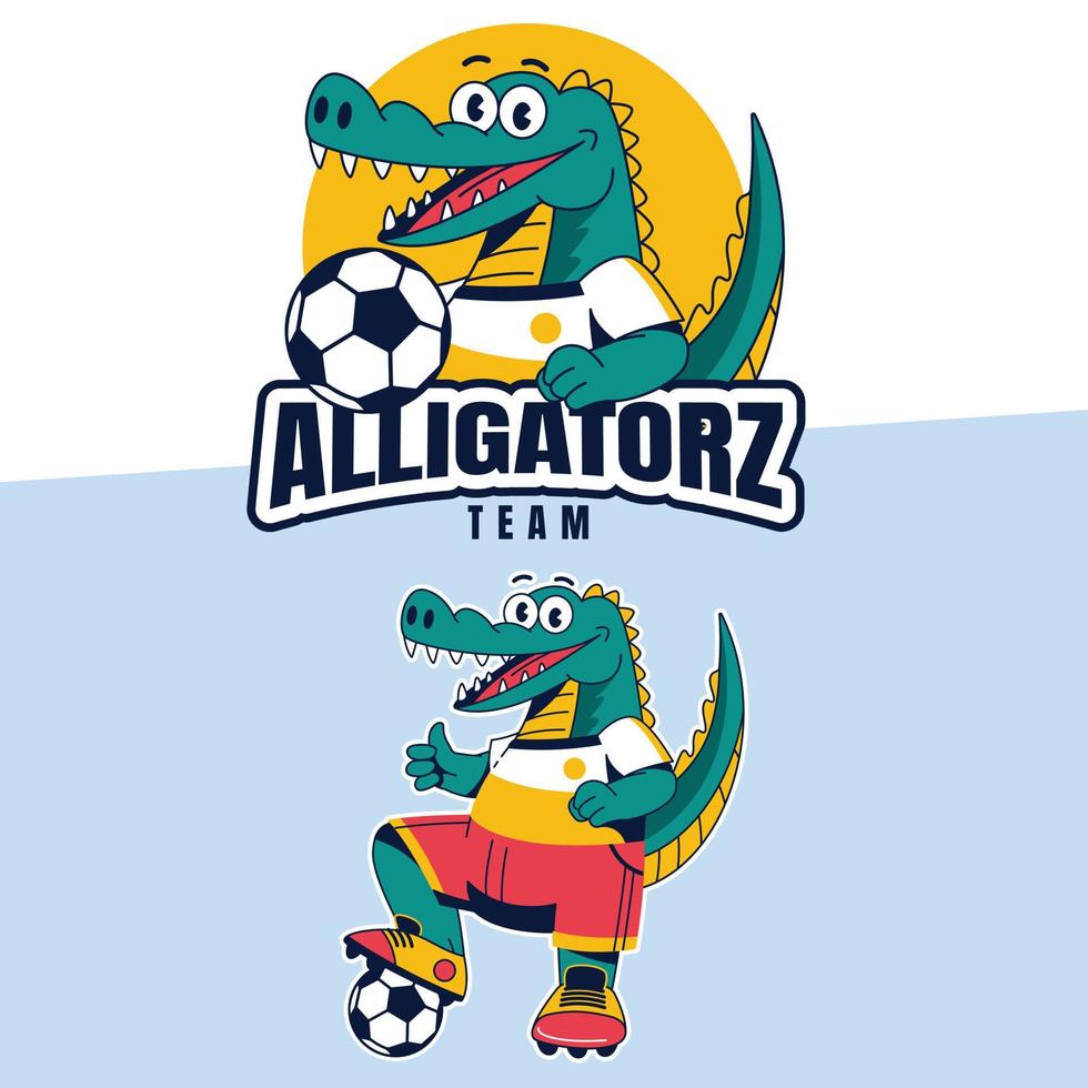 conception de modèle de logo alligator dessiné à la main vecteur