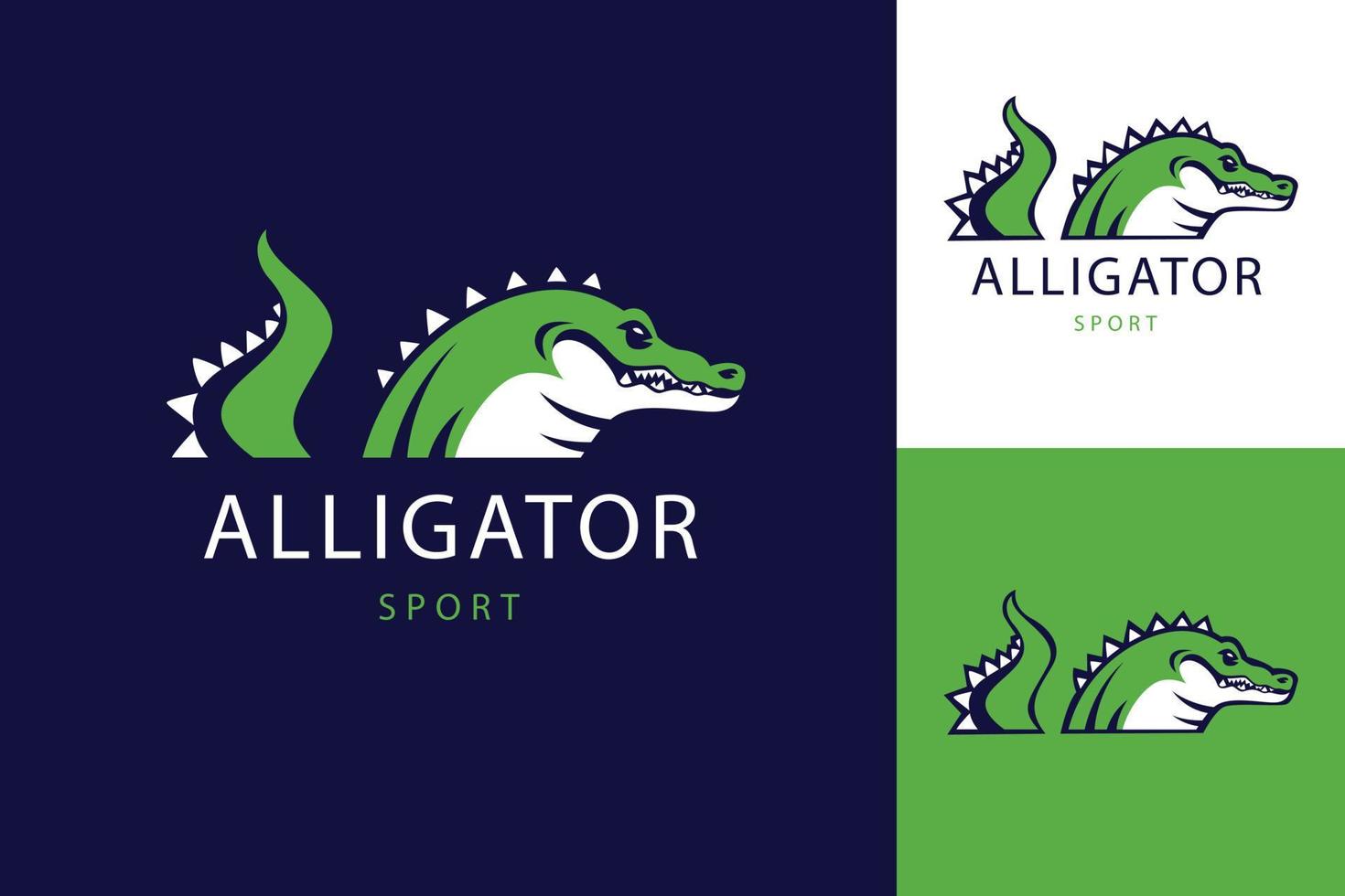 conception de modèle de logo alligator dessiné à la main vecteur