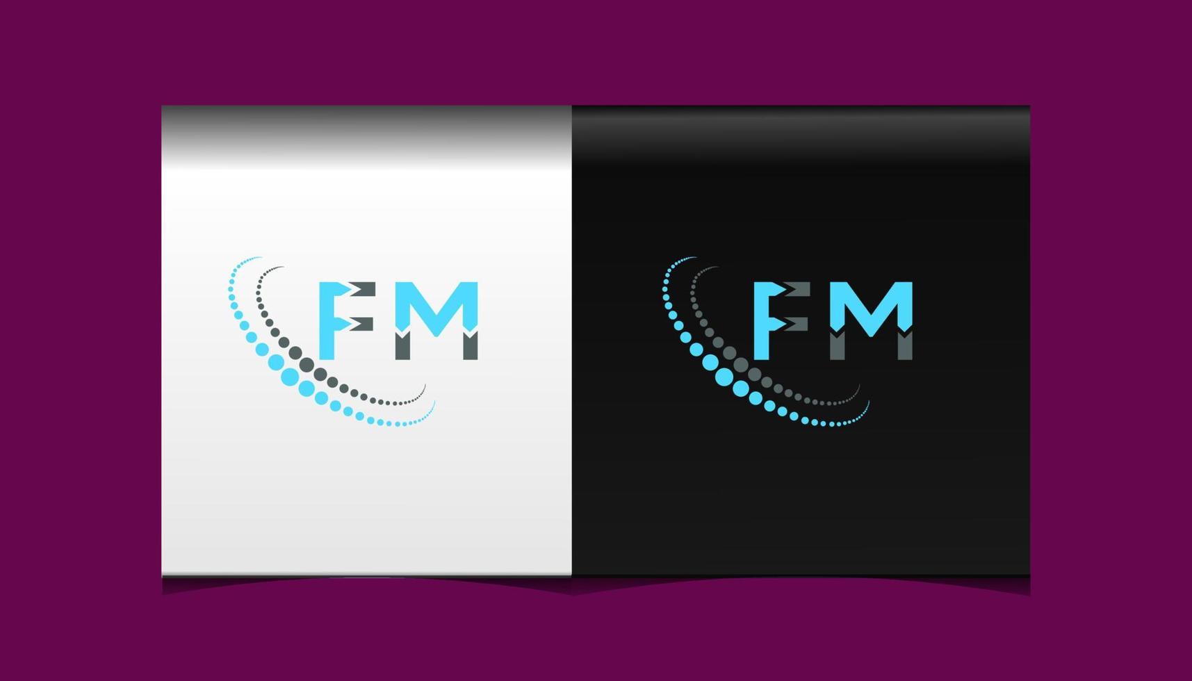 conception créative du logo de la lettre fm. fm conception unique. vecteur
