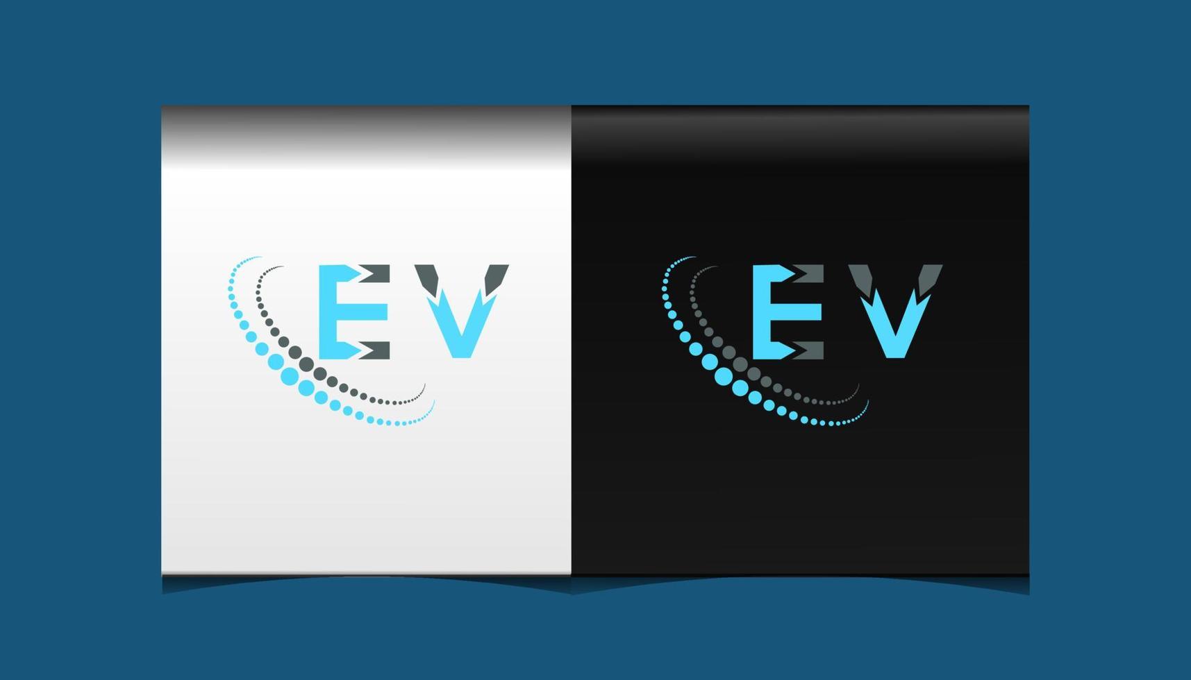 conception créative du logo de la lettre ev. conception unique. vecteur