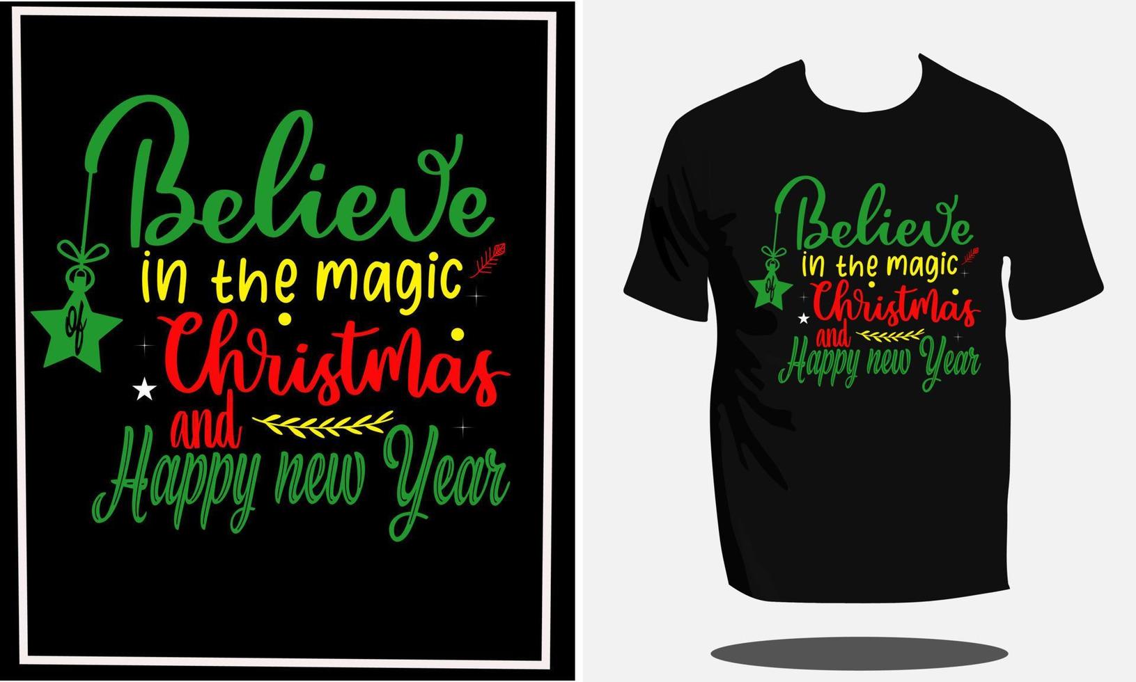 conception de t-shirt de noël ou chemise de typographie de noël et conception de t-shirt du père noël ou vecteur