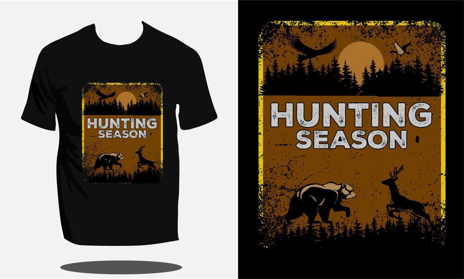 conception de t shirt de chasse ou modèle de conception de t shirt de chasse ou vecteur de chasse pour t shirt