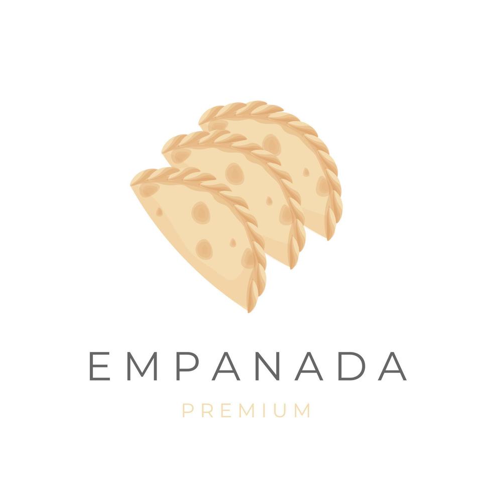 logo d'illustration vectorielle empanada prêt à manger vecteur