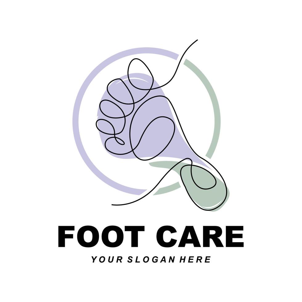 soins des pieds logo design santé illustration femme pédicure salon vecteur