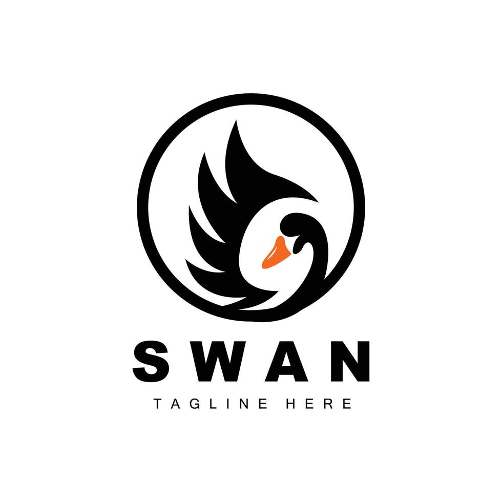 création de logo de cygne, illustration d'animal de canard, image vectorielle de modèle de marque d'entreprise vecteur