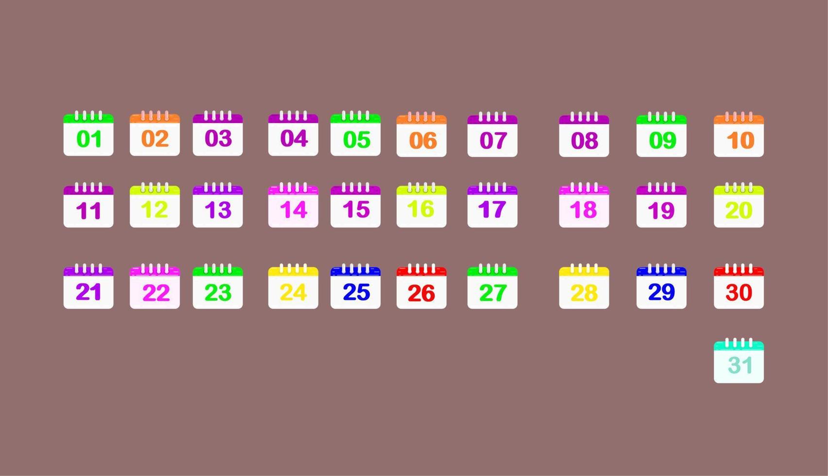 un ensemble d'icônes quotidiennes de calendrier de base dans un ensemble vectoriel