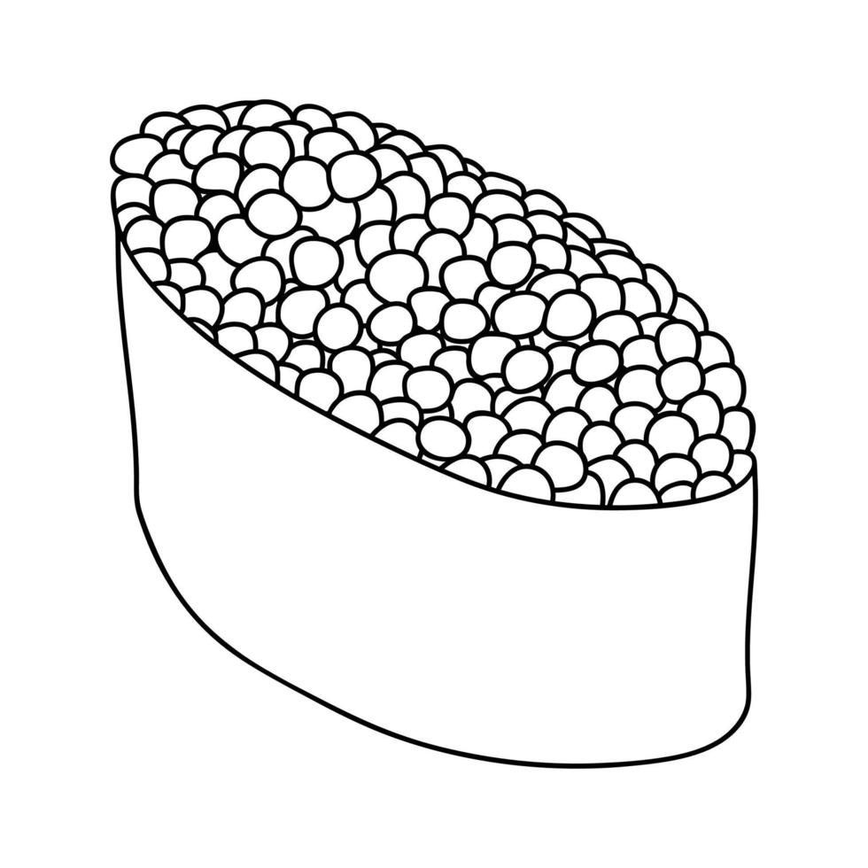 clipart de sushi gunkan maki dessiné à la main. plats de cuisine traditionnelle japonaise. nourriture asiatique vecteur