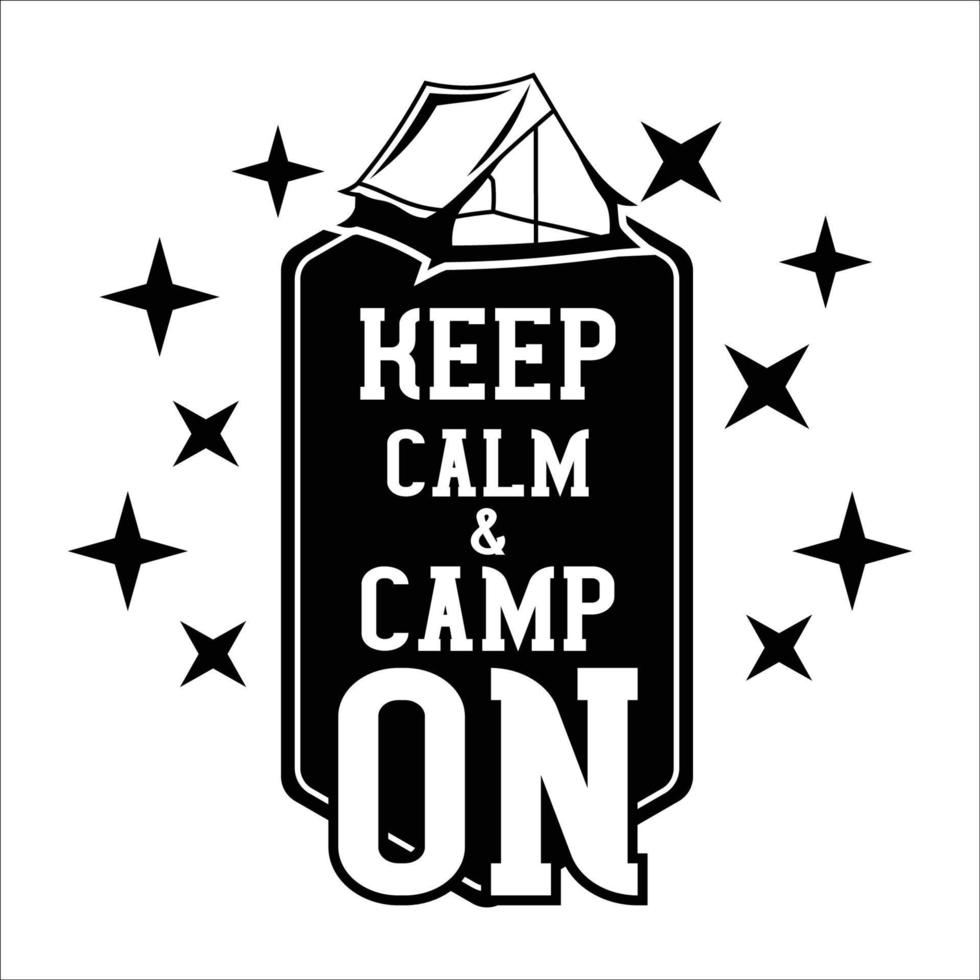 slogans ou citations décorés d'éléments de voyage et d'aventure - sac à dos, montagne, tente de camping, arbres forestiers. illustration vectorielle créative en couleurs noir et blanc vecteur