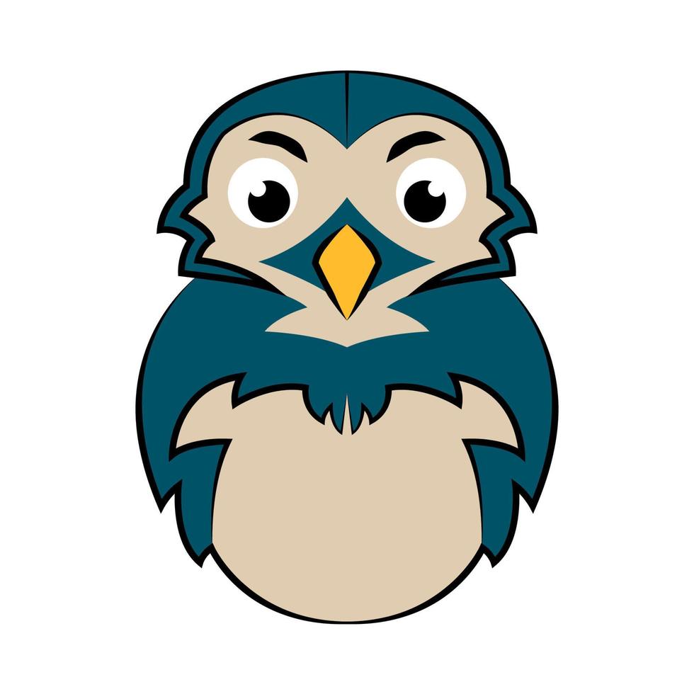 image couleur de hibou. bon usage pour le symbole, la mascotte, l'icône, l'avatar, le tatouage, le design de t-shirt, le logo ou tout autre design. vecteur