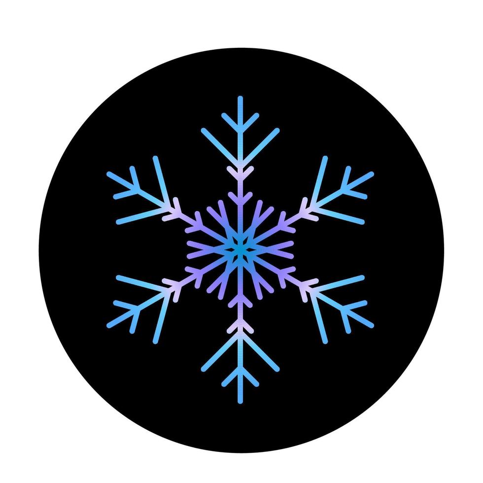 flocon de neige bleu de vecteur à l'icône de fond rond. illustration pour le web
