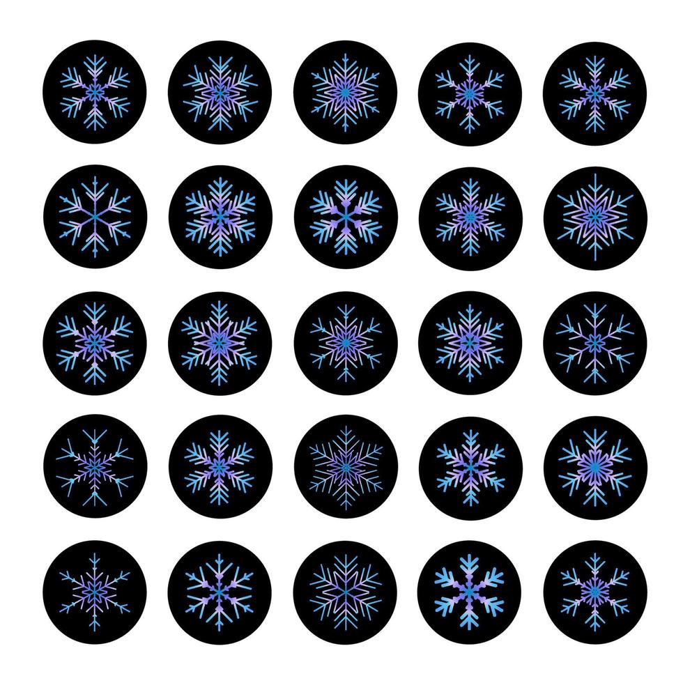 ensemble vectoriel de diverses icônes de flocons de neige. illustration pour le web
