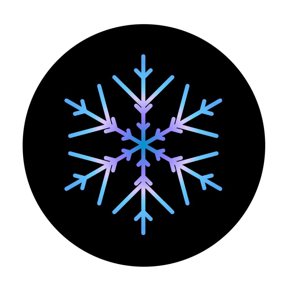 flocon de neige bleu de vecteur à l'icône de fond rond. illustration pour le web