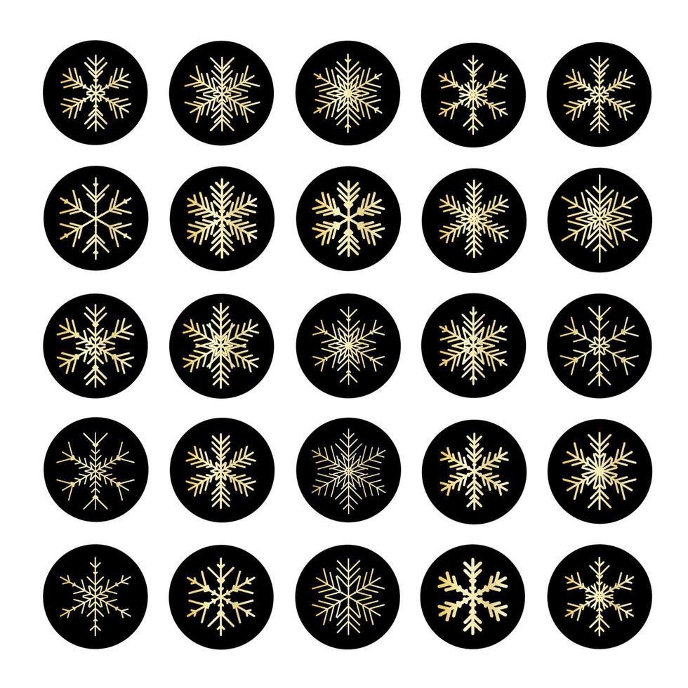 ensemble vectoriel de diverses icônes de flocons de neige. illustration pour le web