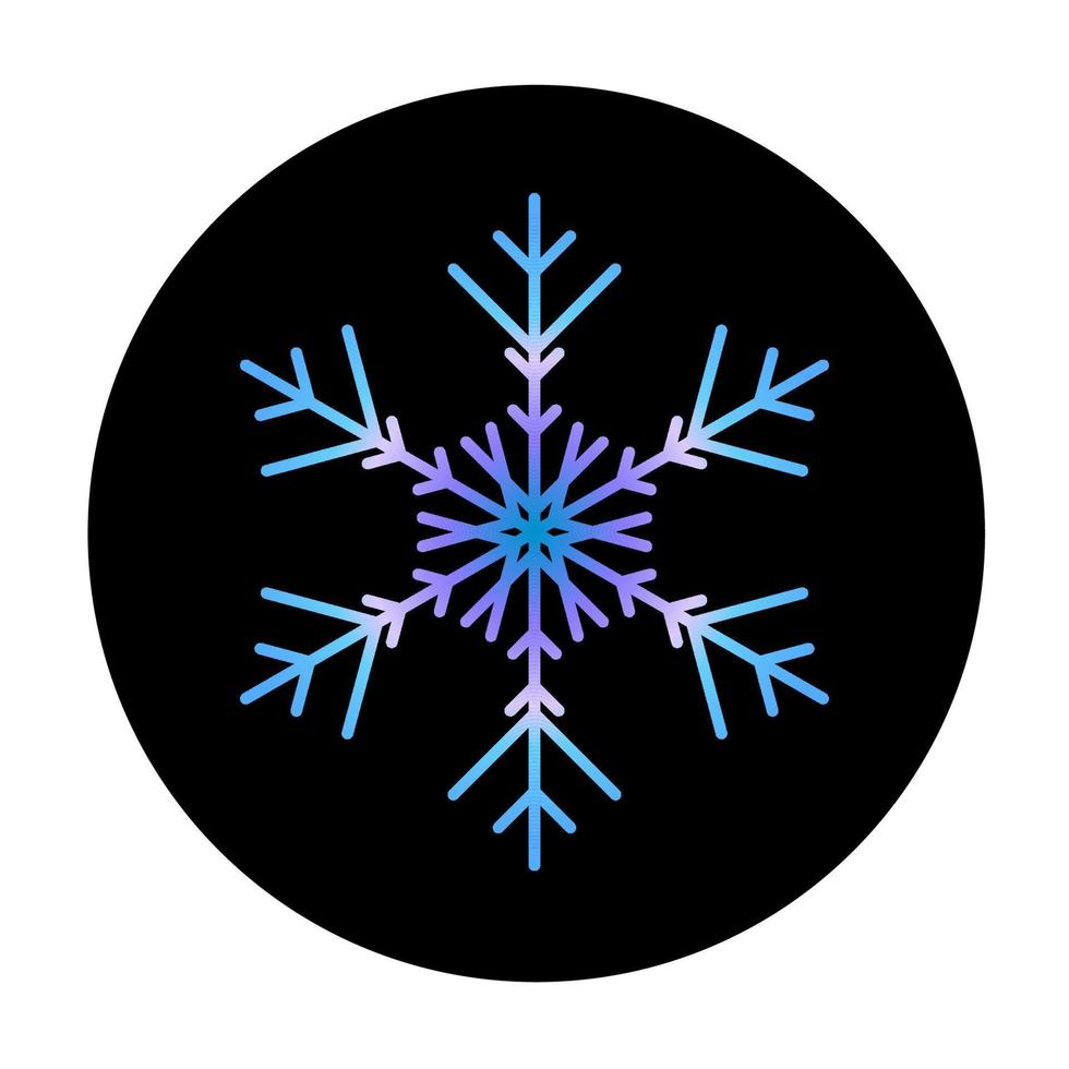 flocon de neige bleu de vecteur à l'icône de fond rond. illustration pour le web