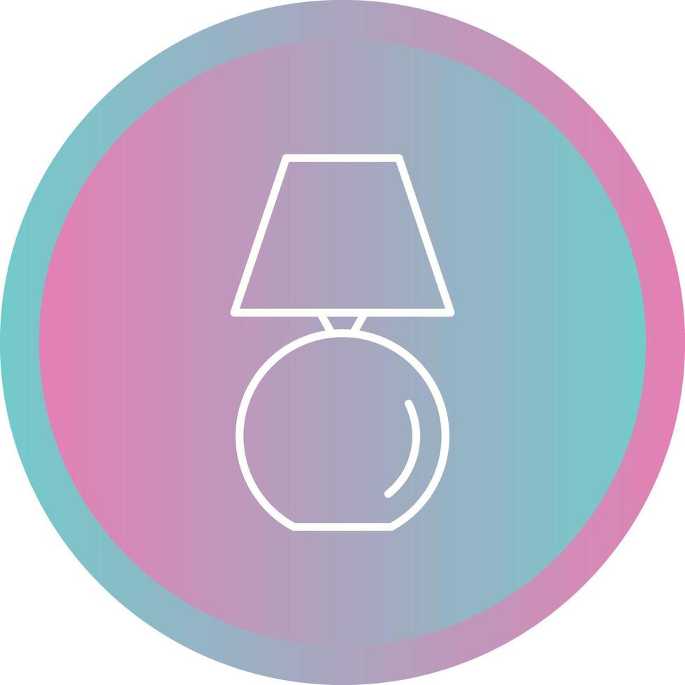 icône de vecteur de ligne de lampe de table unique